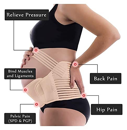 FYRGHZ Cinturón de Embarazo Soporte de Maternidad Banda de Abdomen Ortesis de Vientre Cinturón de recuperación pélvico posparto Transpirable (Color: Beige, Talla: XXL) Harmonious Home