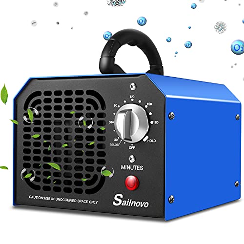 Generador de Ozono 6000 mg/ h Purificador Ozono de Aire Profesional con Temporizador de 180 min para Eliminaciónn de Olor y Desinfección