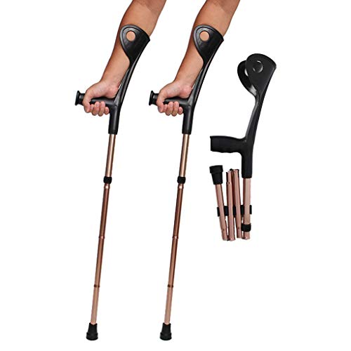GFQ Muleta de antebrazo Codo Muleta s Aluminio Ultraligero Plegable Asistencia Altura Ajustable (100-110) cm con Mango cómodo, 1 Piezas