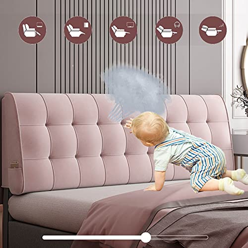 GHHZZQ Cabecero de Cama Tapizado Cojines de Cabecera Suave y Confortable Desmontable Almohada de Lectura Soporte Lumbar, Lavable, 4 Colores, 14 Tamaños (Color : A, Size : 150x60x10cm)