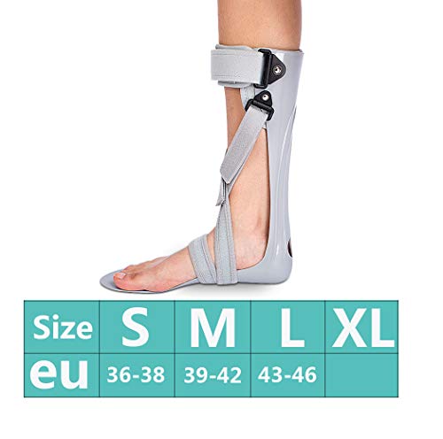 GHzzY Férula de Soporte para pie caído - Soporte para ortesis de pie y Tobillo - Soporte AFO para caída de pie, Fascitis Plantar y tendinitis de Aquiles,Right,M