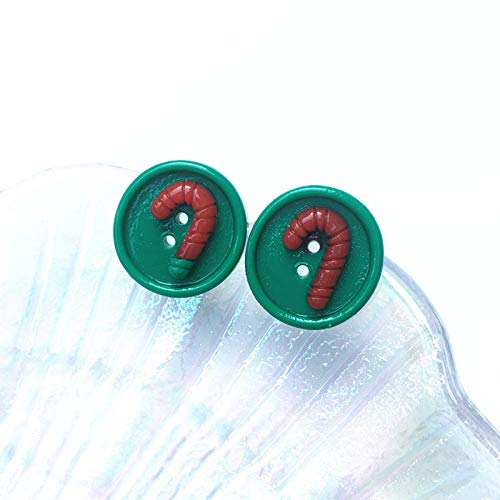 GLGSHOULIAN Pendientes De Navidad,Pendientes Lindos Colgantes para Las Mujeres Niñas Feliz Navidad Regalo De Año Nuevo 2021, Muletas, Redondo