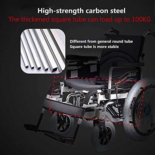 GLXLSBZ Silla de Ruedas eléctrica Plegable y Ligera Joystick de 360 ​​° Silla de Ruedas Plegable Todo Terreno Motor eléctrico Dual Power Ch (Regalos para Personas Mayores)