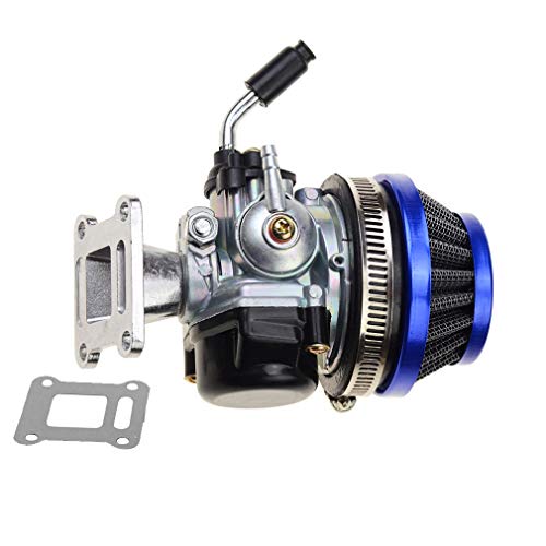 GOOFIT 2 Tiempos 58mm Filtro Carburador Moto reemplazo para 47cc 49cc Mini Pocket Bike Quad Scooter Desbrozadora ATV Azul