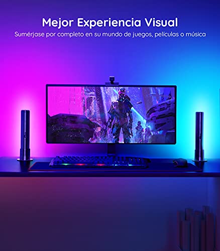 Govee Flow Pro Barras de Luz con Cámara, Luces LED RGBIC Inteligente con Control App, Funciona con Alexa y Google Assistant, Modo Música para Habitación Gaming, TV/PC y Navidad