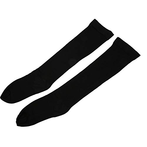 Growcolor Medias de compresión Medias elásticas para Venas de Pantorrilla adelgazantes Medias de compresión para Deportes al Aire Libre Negras con Forma varicosa de presión(Envuelva el Dedo del pie)