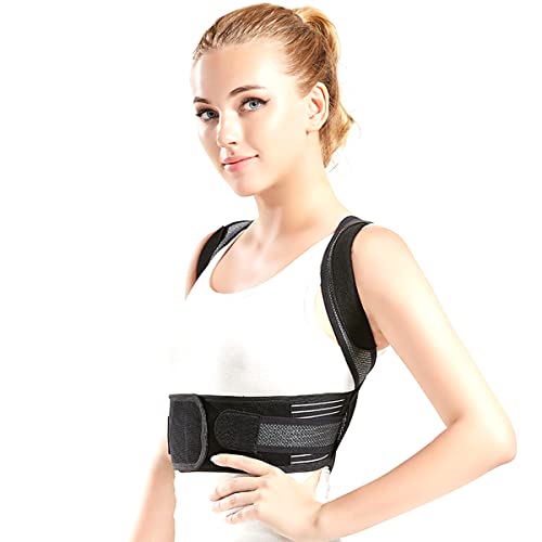 GvvcH Corrector de Postura Adulto Ajustable Soporte Lumbar de Hombro Trasero Cinturón de Soporte de Columna Corrección de Postura para Hombres, Mujeres,L