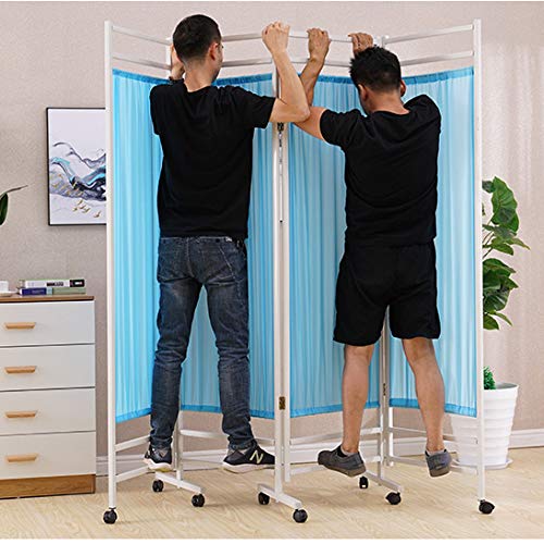 GZD 4-Disparador Plegable Médico Pantalla de privacidad Cortina Médico Biombo con la Rueda para Clínicas Médicas, Salones de Belleza