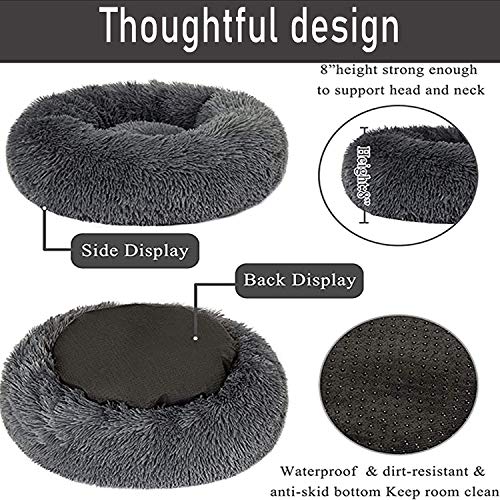 HANHAN Donut - Cama para perro, extra grande, XXL, ortopédico, cojín calmante, mimbre, antiansiedad, xxxl sofá, mullido, cueva, para dormir, lavable, tamaño mediano, tamaño XL