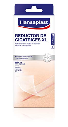 Hansaplast Reductor de cicatrices XL, apósito transparente, ayuda a que las cicatrices sean más planas, suaves y ligeras, tiritas cicatrizantes, 1 x 21 ud (3 x 14,6 cm)