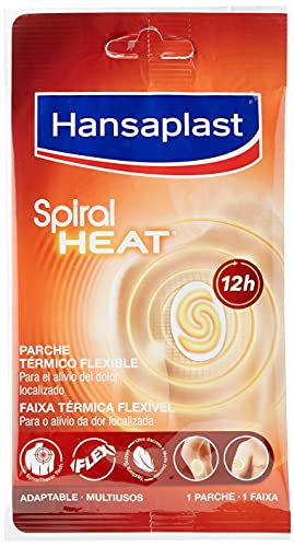 Hansaplast Spiral Heat Parche térmico adaptable, parches de calor para músculos tensos y rígidos, para el alivio del dolor muscular, 1 x 4 parches