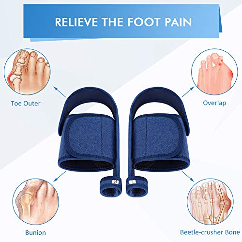 Haofy Corrector de Juanetes Férula para Juanete, Hallux Valgus juanete Nocturno con Almohadillas Arco de Pie de Gel y Correa Antideslizante del Talón para Día y Noche, Enderezadora De Dedo Gordo