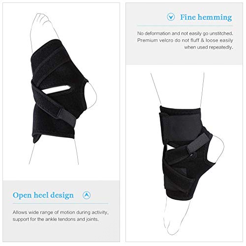 Haofy Tobillera para estabilizador de tobillo torcido con correas elásticas de compresión extra, Soporte de pie para la protección deportiva, Fascitis plantar, Esguince de recuperación