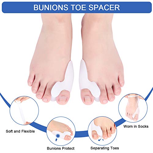 Haofy Toe Separator, 1 par de ortesis de silicona para juanetes. Los separadores de silicona para dedos en martillo hallux valgus son adecuados para atletas de ballet y yoga