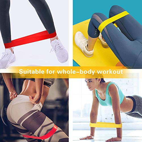 Haquno Bandas Elásticas Fitness/Bandas de Resistencia, Set de 5 Cintas Elásticas Fitness y Musculación de Látex Natural Agradable a la Piel con Guía de Ejercicios de Español y Bolsa Almacenamiento