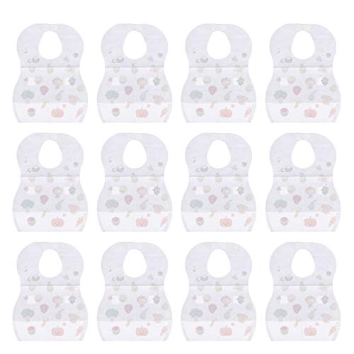 Healifty Baberos Desechables de 20 Piezas Baberos de Viaje de Bebé de Patrón Lindo para Alimentar Viajar