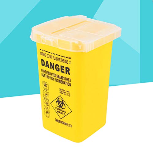 Healifty Contenedores para Agujas de Tatuaje Contenedor de eliminación de Agujas Suministros médicos y Equipo (Amarillo)
