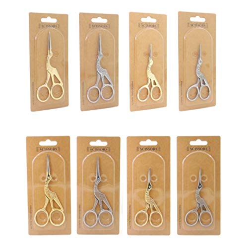 Herramientas Meirrai 2 Piezas De Acero Inoxidable Punta Aguda Stork Tijeras De Costura Diseño De Bricolaje Para Bordado, Artesanía Trabajo De La Aguja, Obras De Arte Y El Uso Diario (BLACK)