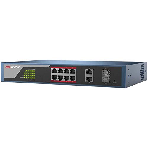 Hikvision L2/Web managed/8 100M PoE port/2 1000M combo port/80 2.3af/at/#PoE power budget123W (DS-3E1310P-E)