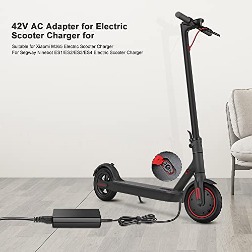 HKY 42V 2A Adaptador Cargador Para Scooter Eléctrico Ninebot ES1/ES2/2S3/ES4,Xiaomi Mijia Mi M365,Bird Scooter,Lime,Lime-S, Skip,Segway E Bike,Fuente de alimentación para Patinete Eléctrico Scooter