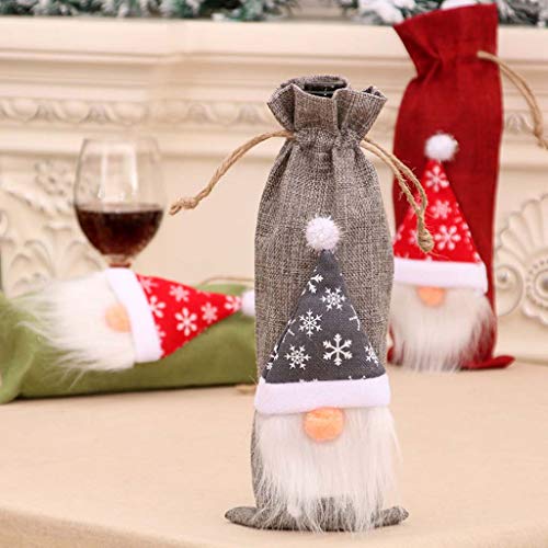 Huyiko Sueca muñeca de Navidad Enano Rojo Botella tapón del Vino de Champaña Cubierta del Bolso decoración de la Tabla de la Botella de Vino Rojo