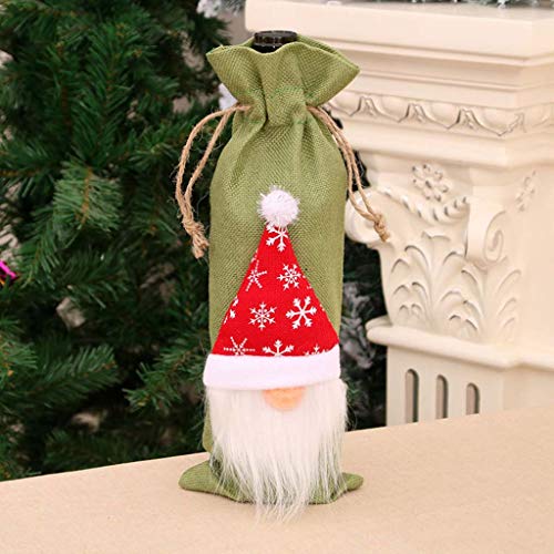 Huyiko Sueca muñeca de Navidad Enano Rojo Botella tapón del Vino de Champaña Cubierta del Bolso decoración de la Tabla de la Botella de Vino Rojo