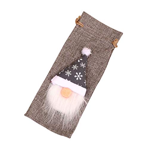 Huyiko Sueca muñeca de Navidad Enano Rojo Botella tapón del Vino de Champaña Cubierta del Bolso decoración de la Tabla de la Botella de Vino Rojo