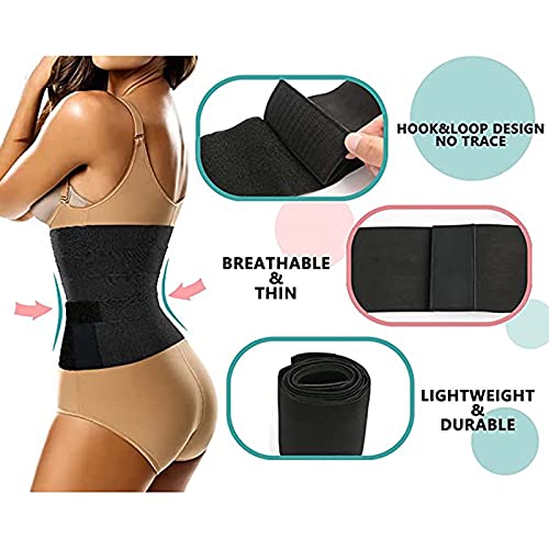 HYISHION Fajas Reductoras Mujer para Gimnasio, Trainer De Cintura para Mujer, Ajustable Pérdida De Peso Quema De Grasa para Ayuda a La Corrección Postural y Abdominal Faja Postparto,5M