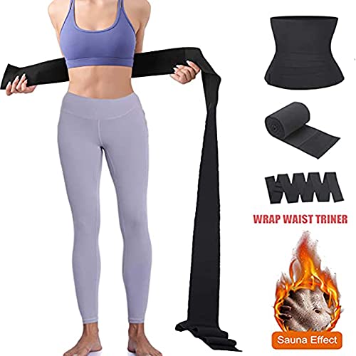 HYISHION Fajas Reductoras Mujer para Gimnasio, Trainer De Cintura para Mujer, Ajustable Pérdida De Peso Quema De Grasa para Ayuda a La Corrección Postural y Abdominal Faja Postparto,5M