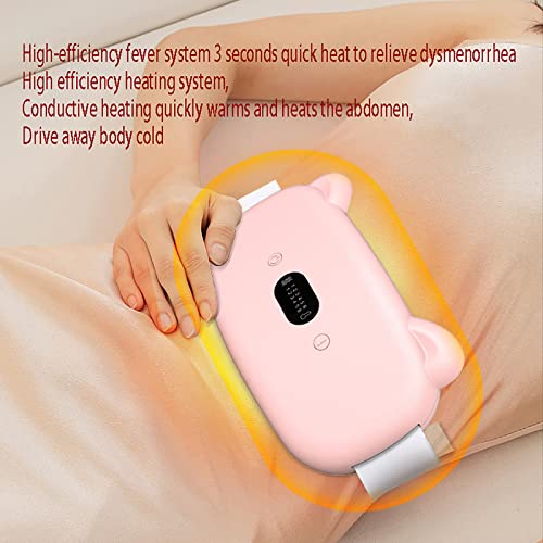 HZLGFX Cinturón de Calor, para Calambre de Estómago, Alivio de Cólicos Menstruales, lumbares, Abdominales, Almohadilla Eléctrica con 6 Niveles de Rápido Calentamiento.(Color:Moda Blanca)