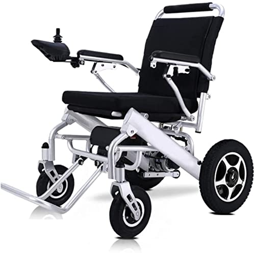 HZYDD Nueva silla de ruedas eléctrica ligera plegable resistente a la intemperie exclusiva, portátil, motores potentes sin escobillas, batería doble, todo terreno