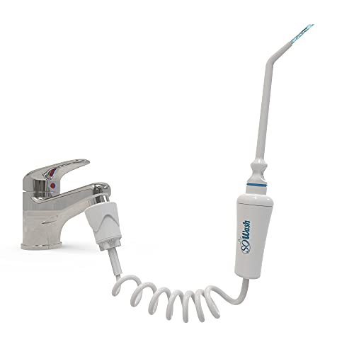 Irrigador Dental SoWash | Waterjet | Se Conecta al Grifo | Sin Baterías y sin Electricidad | Cabezal con chorro lineal | Hecho en Italia