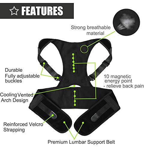 isermeo Corrector de Postura Espalda Recta, Correctores Postural Lumbar Hombro Soporte, Corregir Postura Sentado Enderezar para Mujer e Adolescentes, Posture Corrector Mejora la Joroba, M