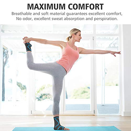 isermeo Tobillera Flexible Profesional - Mujeres Hombres Super Cómoda Compresión Protección de Tobillos Soportes de Tobillos(Gris & Azul, M)