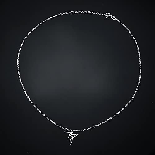 Iyé Biyé Jewels Collar Colgante Mujer niña Colibrí 16 Mm Plata de Ley 925 Cadena Rolo 42 cm Ajustable Cierre Reasa