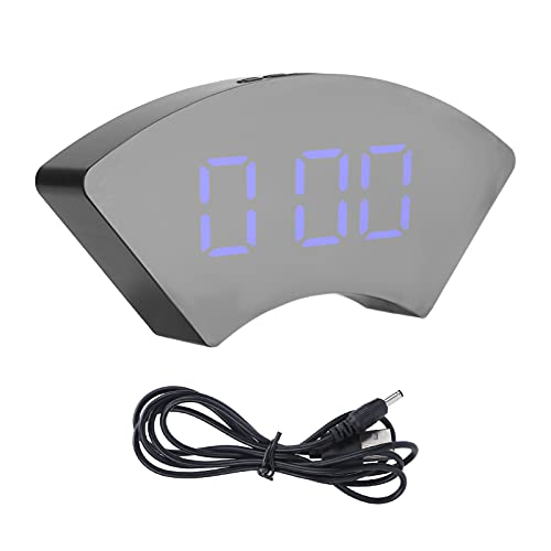 jadenzhou Reloj Despertador con Cargador USB, Reloj Despertador Digital para Dormitorio Reloj Digital USB electrónico para Oficina para Personas Mayores para Dormitorio para niños(Azul)