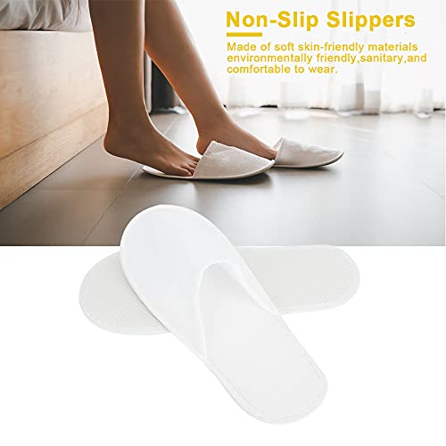 Jenngaoo 50 Pares Zapatillas Desechables, Zapatillas Desechables Antideslizantes Portátiles Zapatillas para Huéspedes de Hotel para SPA, Hoteles Y Viajes para Mujeres Y Hombres(Tejido de 3mm)