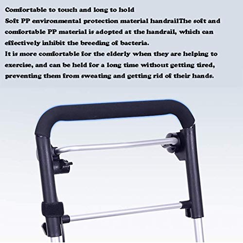 JHDPH3 Vejez Carrito de la compra, Aluminio Walker, 4R-ruedas se puede plegar y Luz, contienen asiento y el freno de mano, equipado con bolsas de almacenamiento, altura adjustabl, for ancianos y mujer
