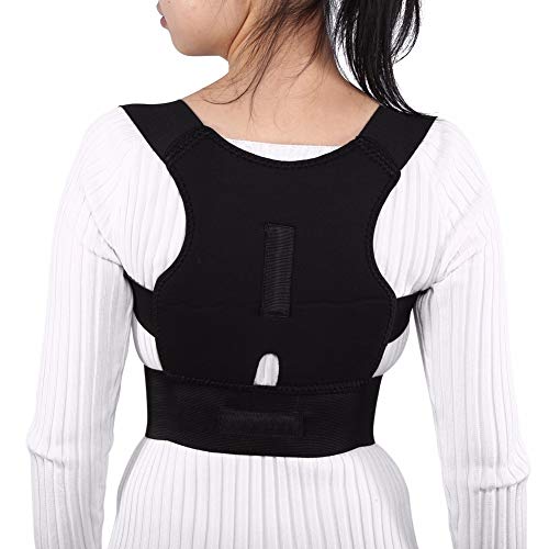 JIUYUE Corset Ajustable Brace Espalda Postura Corrector Espina Dorsal Soporte Brace Correa Hombro Lumbar Corrección Vendaje Corsé para Hombres Mujeres (Color : Black, Size : M)