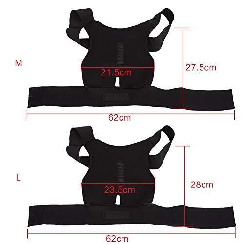 JIUYUE Corset Ajustable Brace Espalda Postura Corrector Espina Dorsal Soporte Brace Correa Hombro Lumbar Corrección Vendaje Corsé para Hombres Mujeres (Color : Black, Size : M)