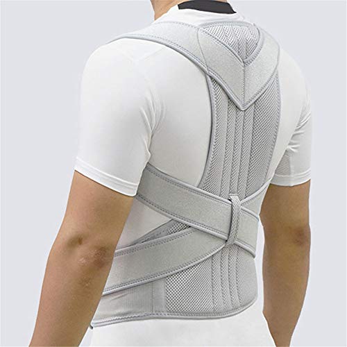 JIUYUE Corset Corrector de Postura de Plata Escoliosis Espalda Dorsal Cinturón Corsé Espalda Apoyo de Terapia Cinturón de Corrección de Postura Hombres (Color : Silver, Size : XL)