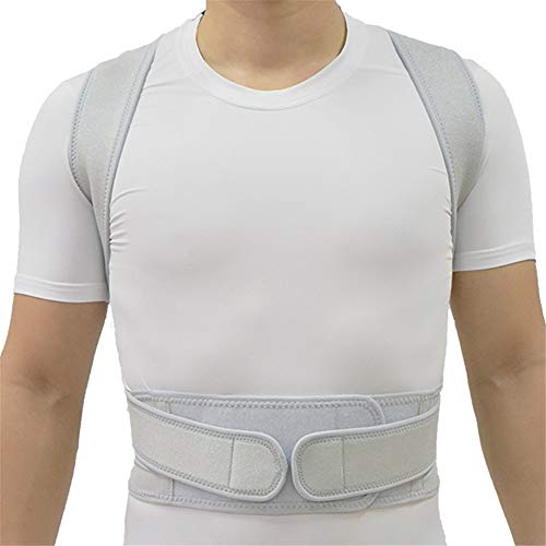 JIUYUE Corset Corrector de Postura de Plata Escoliosis Espalda Dorsal Cinturón Corsé Espalda Apoyo de Terapia Cinturón de Corrección de Postura Hombres (Color : Silver, Size : XL)