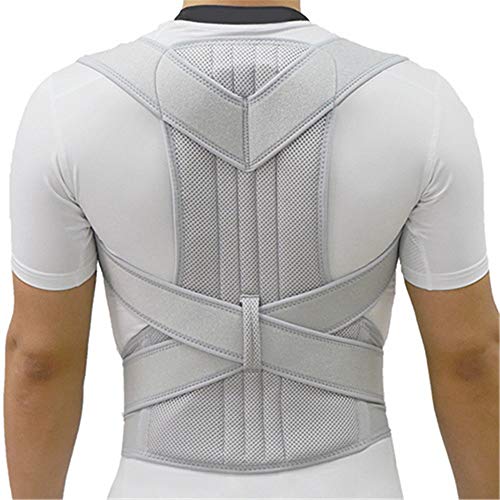 JIUYUE Corset Corrector de Postura de Plata Escoliosis Espalda Dorsal Cinturón Corsé Espalda Apoyo de Terapia Cinturón de Corrección de Postura Hombres (Color : Silver, Size : XL)