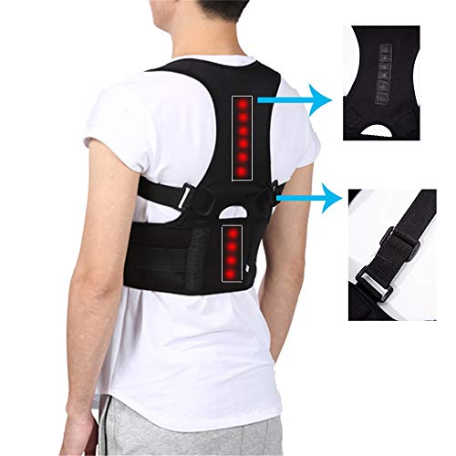 JIUYUE Corset Hombres Mujeres Corrector de Postura Ajustable Correas Traseras Apoyo Hombro Espina Dorsal Apoyo Corrección Lumbar Corsé Ortopédico Cinturón (Color : Bl, Size : S)