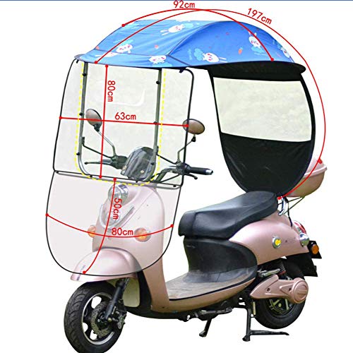 JJYY Motocicleta Motor Scooter Capota de Motocicleta, Parasol Cubierta de Lluvia Paraguas Capota Impermeable, con Parabrisas de PVC