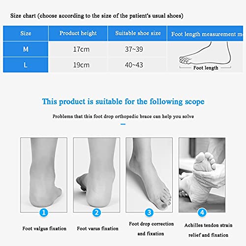 JMYSD Ortesis De Pie Ortopédico Férula De Apoyo para Caída del Pie Almohadillas De Soporte De Estabilidad Corrector De Apoyo De Pie para Mejorar La Marcha, Aliviar El Dolor,Right,L