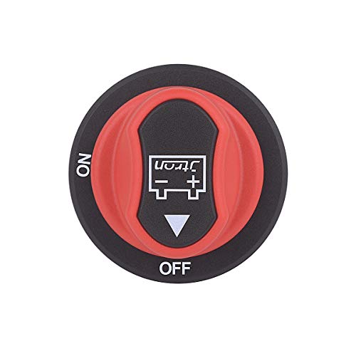 Jtron Interruptor de batería Max12V-50V DC 50A CONT.75AINT.ON/OFF Auto Moto Yate Mini Interruptor Selector de batería (50A)
