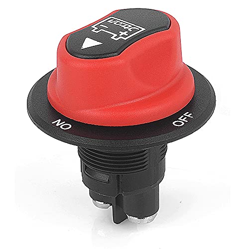 Jtron Interruptor de batería Max12V-50V DC 50A CONT.75AINT.ON/OFF Auto Moto Yate Mini Interruptor Selector de batería (50A)