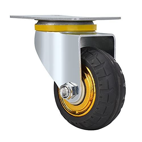 Juego de 4 ruedas universales de 3 pulgadas sin frenos Ruedas de carro silencioso, ruedas universales ruedas giratorias, 75 mm, ruedas industriales de transporte y ruedas para muebles