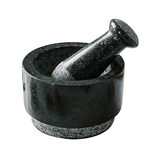 Juego de mortero de mortero Juego grande de mortero y mortero de mármol, uso reversible de doble cara, ideal para moler pasta, especias y como triturador de pastillas, piedra natural (color, tamaño: -
